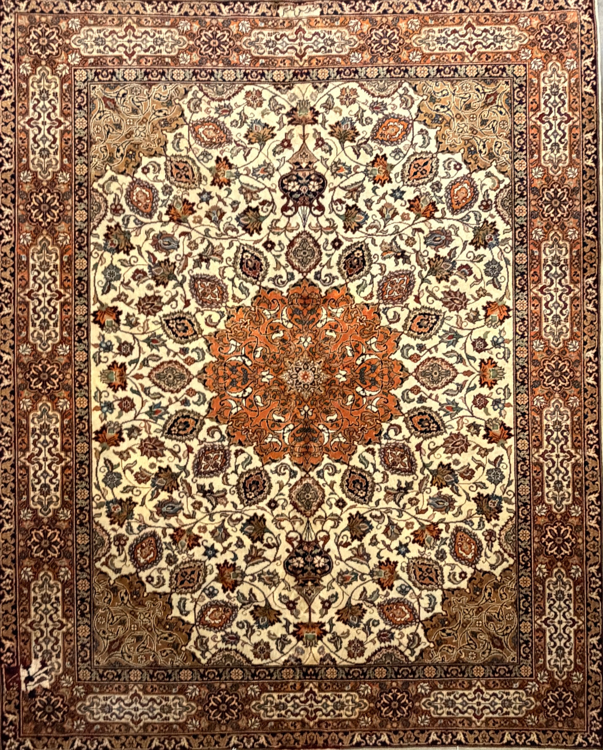 Hand-Knotted Persian Tabriz Rug- Signed - 7’10”x9’10”