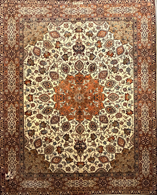Hand-Knotted Persian Tabriz Rug- Signed - 7’10”x9’10”