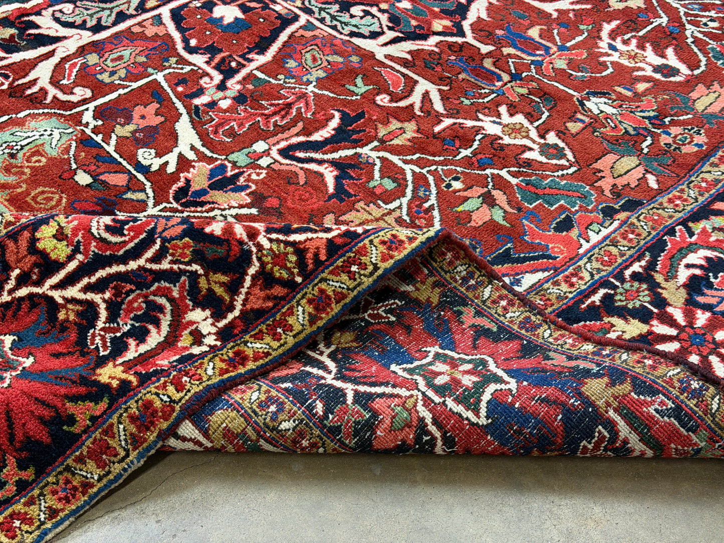 Hand-Knotted Persian Heriz Rug - 10’1”x12’2”