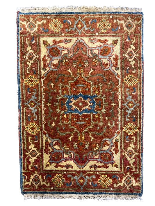 Hand-Knotted IndoHeriz Rug - 2’x3’