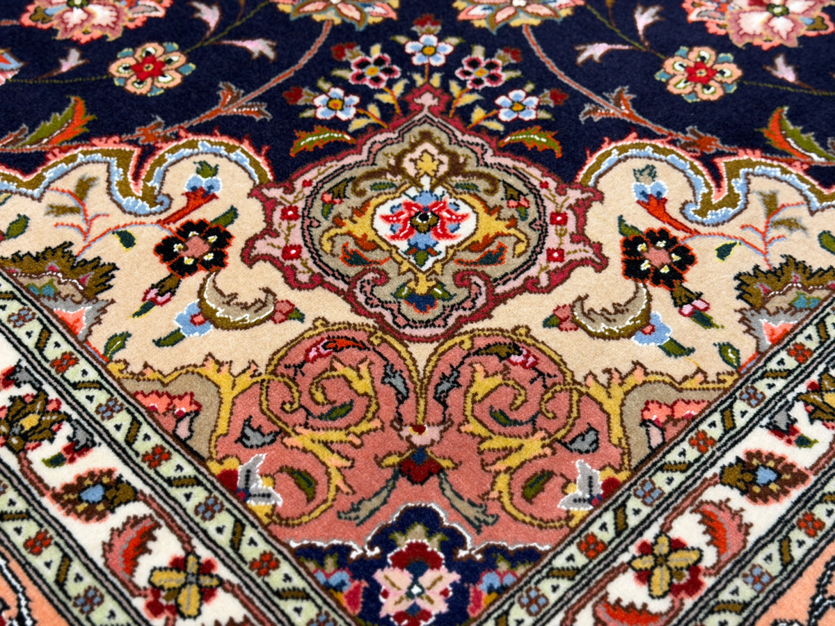 Hand-Knotted 60 Raj Persian Tabriz Rug - 6'5"x6'7"