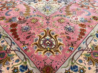 11’6”x16’6” Very Fine Hand-Knotted 70 Raj Signed Persian Tabriz Rug
