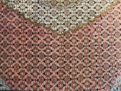Hand-Knotted Persian Tabriz Mahi Rug - 9’10”x12’3”