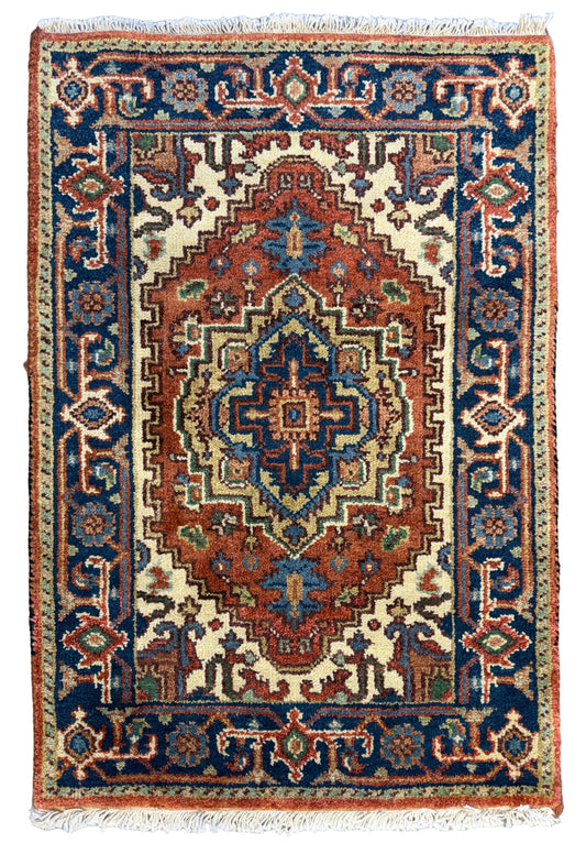 Hand-Knotted IndoHeriz Rug - 2’x3’