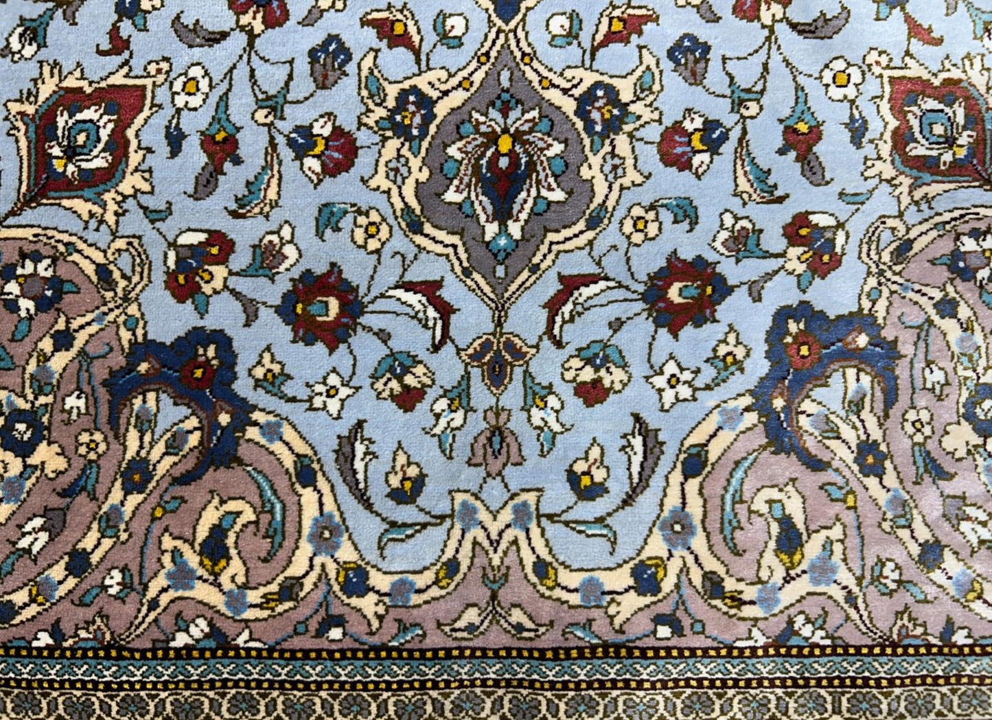 3x5 Luxurious Fine Hand-Knotted 100% Silk Signed Persiane Qume Rug Handmade