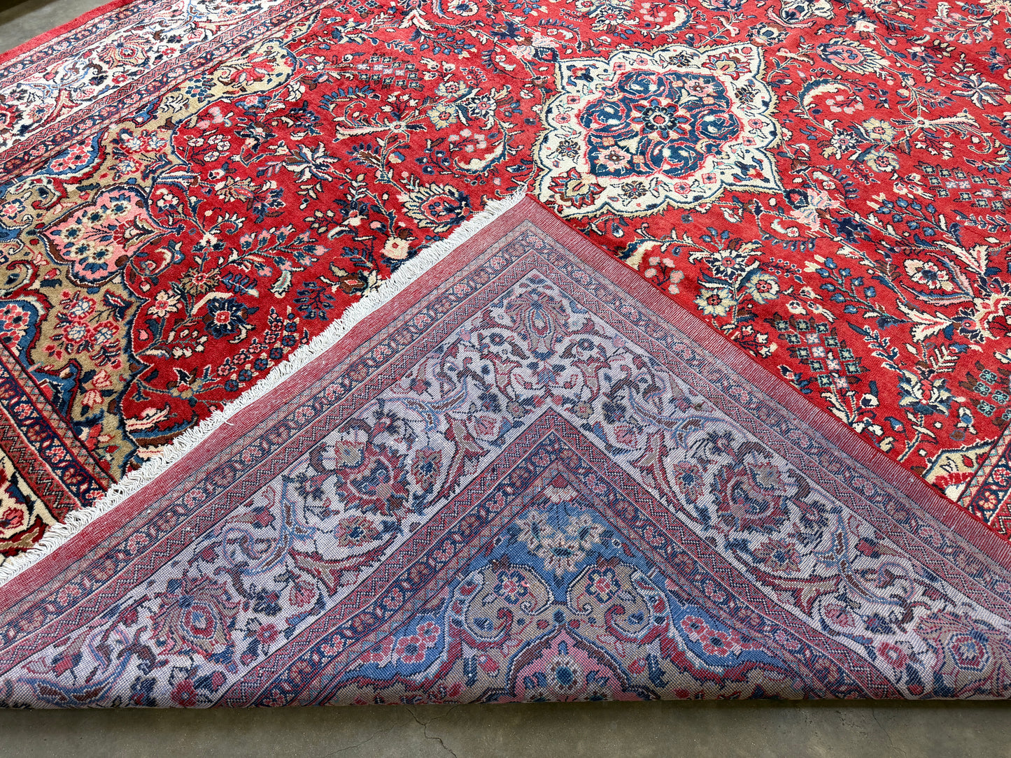 Hand-Knotted Persian Sarouk Rug - 10’8”x14’6”