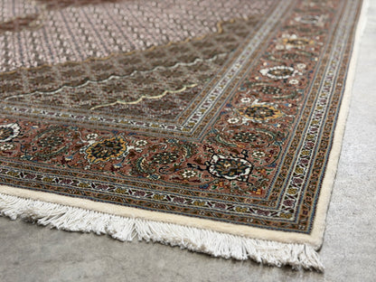 Hand-Knotted Persian Tabriz Mahi Rug - 6'8"x10'