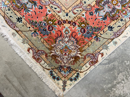 Hand-Knotted 70 Raj Persian Tabriz Rug - Signed - 9’8”x13’9”