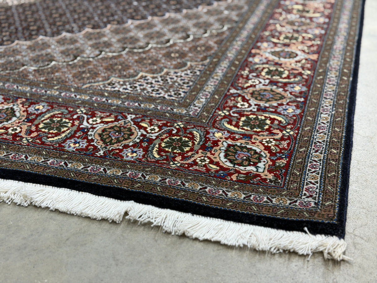 Hand-Knotted Persian Tabriz Mahi Rug - 6'7"x9'10"