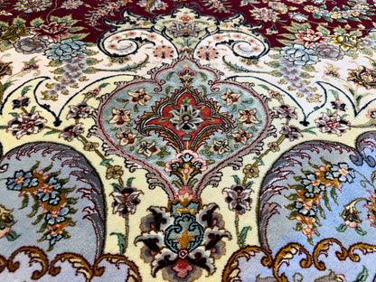 11’4”x16’6” Hand-Knotted 70 Raj Persian Tabriz Rug