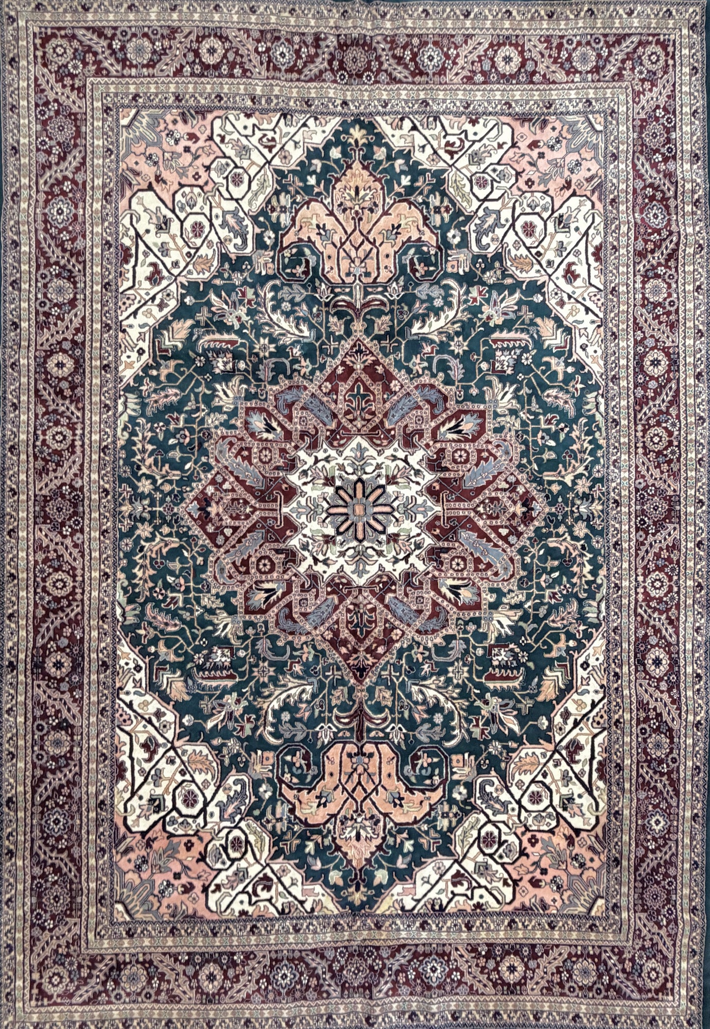 9’9”x13’10” Hand-Knotted Wool IndoHeriz Oriental Area Rug