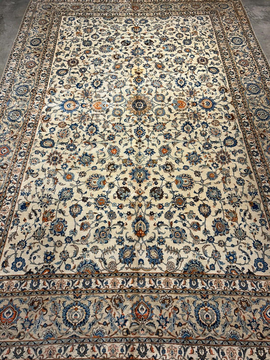 10’4”x15’2” Hand-Knotted Wool All-over Kashane Area Rug - Handmade Carpet 10x15