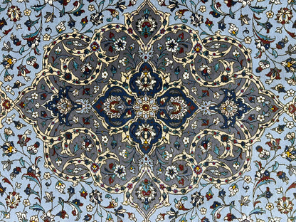 3x5 Luxurious Fine Hand-Knotted 100% Silk Signed Persiane Qume Rug Handmade