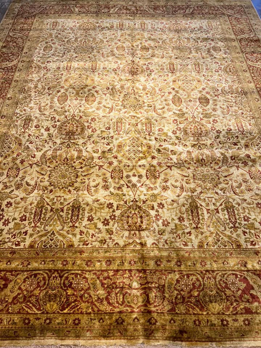 9'x11'9" Handmade 100% Wool All-over Indian Rug
