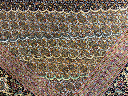 Hand-Knotted Persian Tabriz Mahi Rug - 10’x13’7”