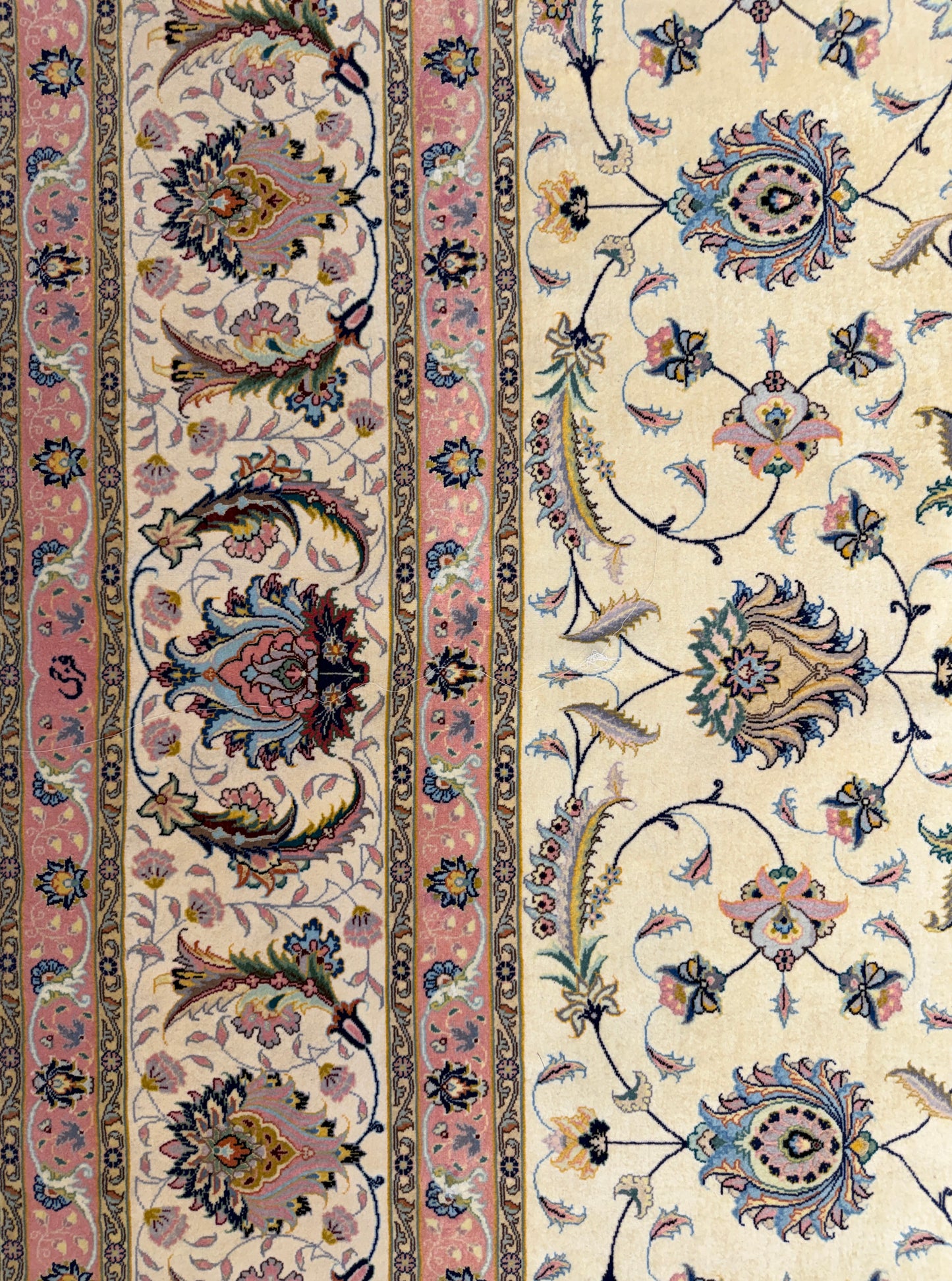 9’9”x13’4” Very Fine Hand-Knotted Persian Tabriz 80 Raj Signed Area Rug