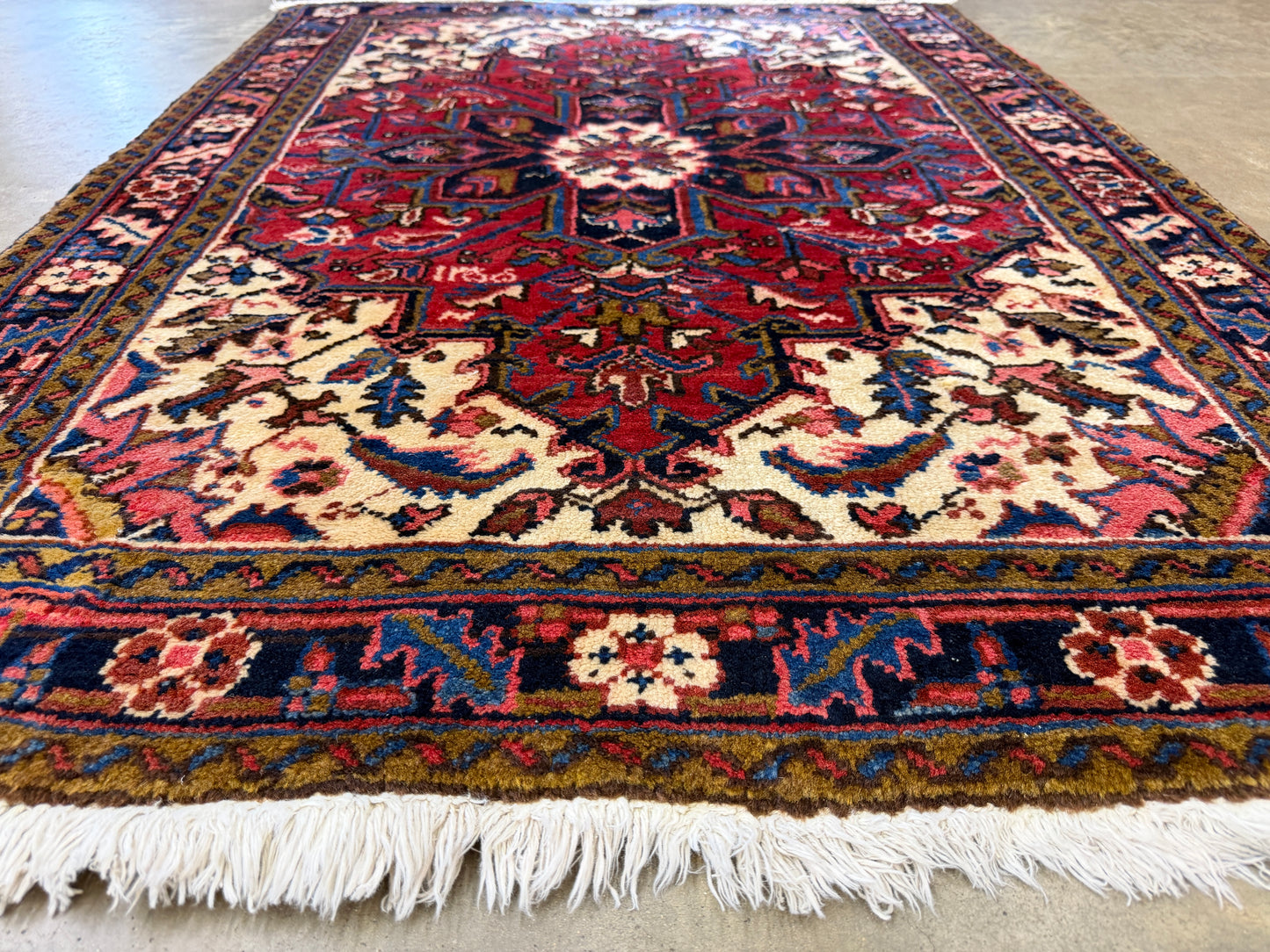 Hand-Knotted Persian Heriz Rug - 3’4”x4’6”