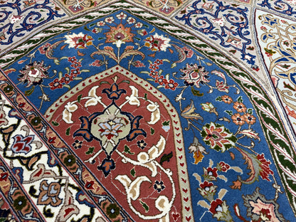 Hand-Knotted 60 Raj Persian Tabriz Rug - Dome Design - 10’x13’4”