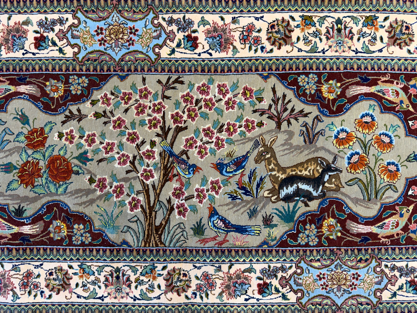 11’7”x17’2” Very Fine Hand-Knotted Signed Persian Tabriz Pictorial Area Rug