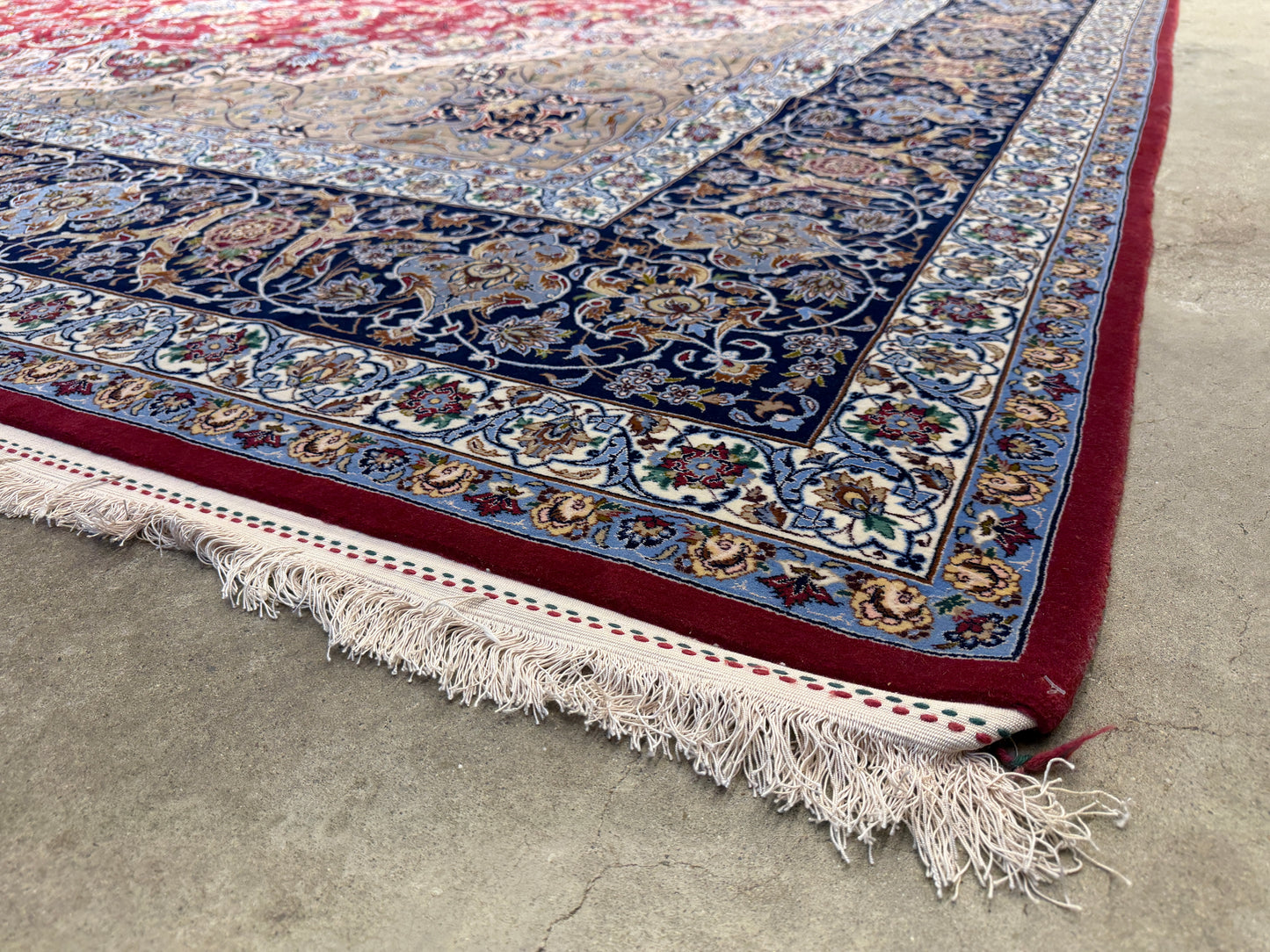 13’x16’10” Hand-Knotted Persian Isfahan Signed Asachi Area Rug