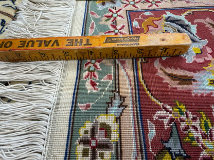 Hand-Knotted 60 Raj Persian Tabriz Rug - 4’11”x6’8”