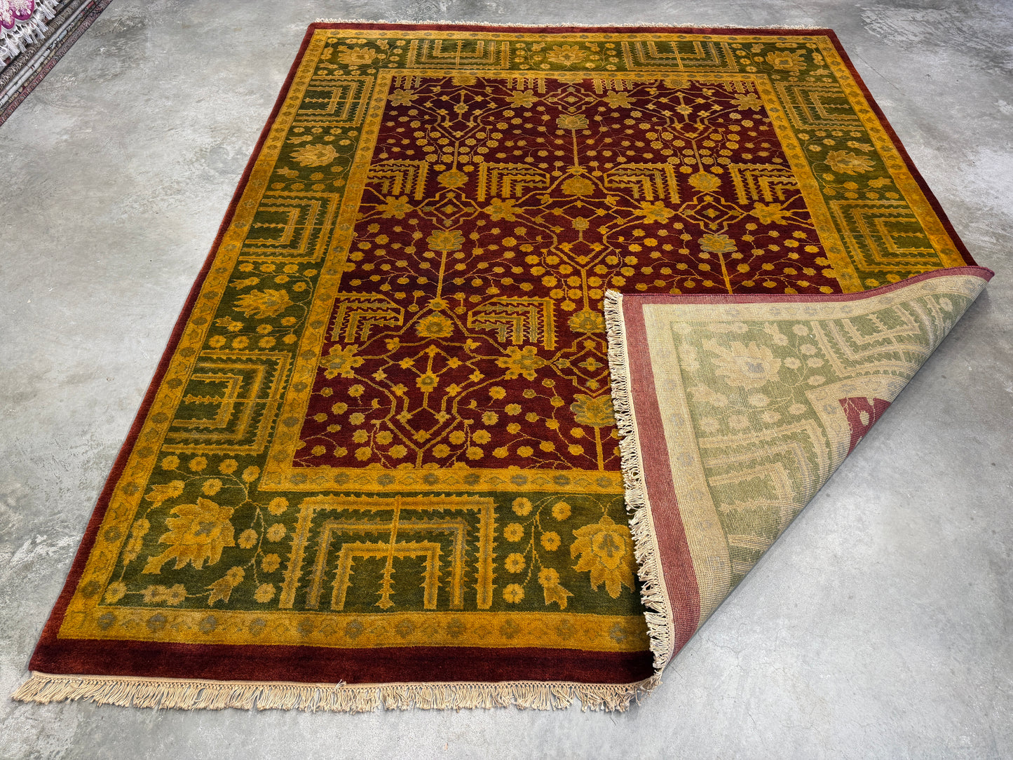8’1”x9’10” Hand-Knotted Wool Tibetian Area Rug