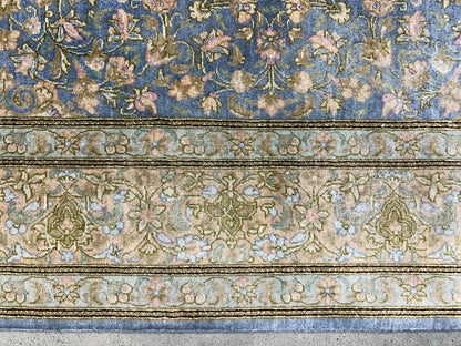 3x5 Luxurious Fine Hand-Knotted 100% Silk Persiane Qume Rug Handmade Green