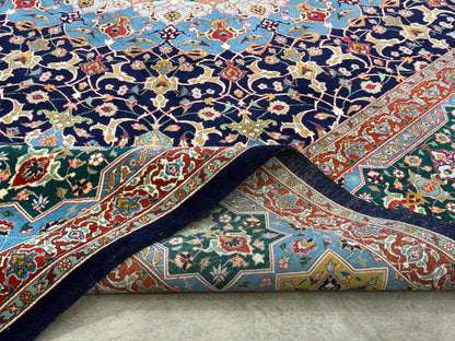 Hand-Knotted 60 Raj Persian Tabriz Rug - Dome Design - 9’8”x12’10”