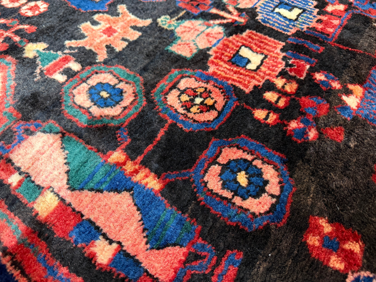 5’6”x8’6” Vintage Hand-Knotted Wool Nahavand Persian Rug 5x8 Handmade Tribal Carpet