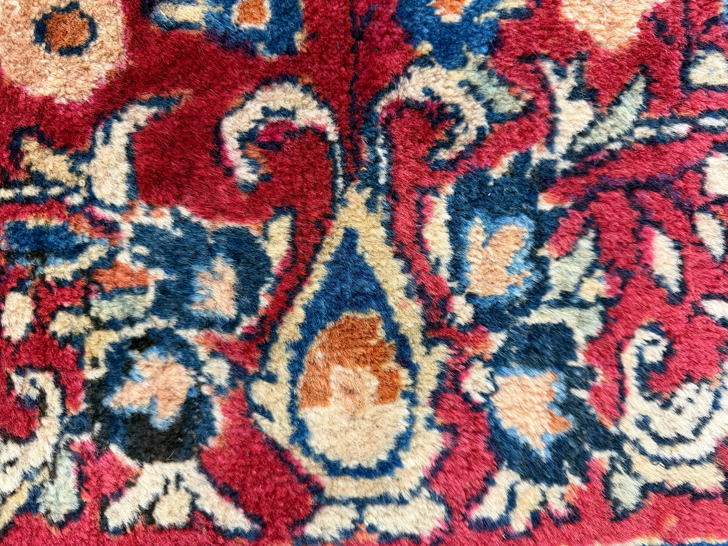 8’8”x11’6” Antique Hand-Knotted Wool Sarouk Persian Rug 8x11 Red Handmade Carpet