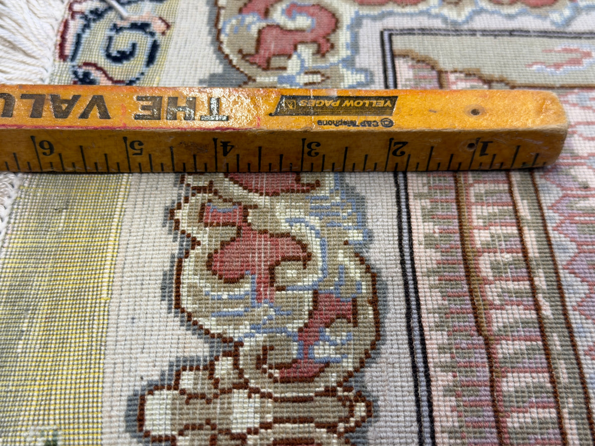 Hand-Knotted Pictorial 60 Raj Persian Tabriz Rug - 6'6"x10'2"