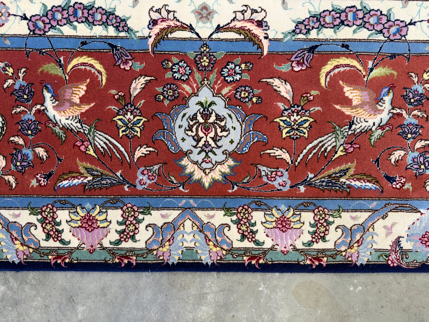 10’x13’7” Very Fine Hand-Knotted Signed Persian Tabriz Area Rug