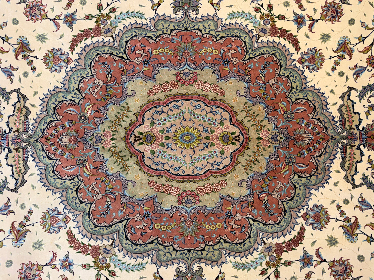 Hand-Knotted 60 Raj Persian Tabriz Rug - 10’x13’1”