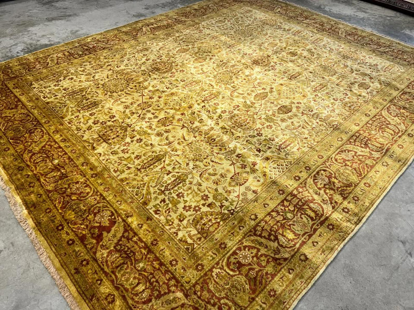 9'x11'9" Handmade 100% Wool All-over Indian Rug
