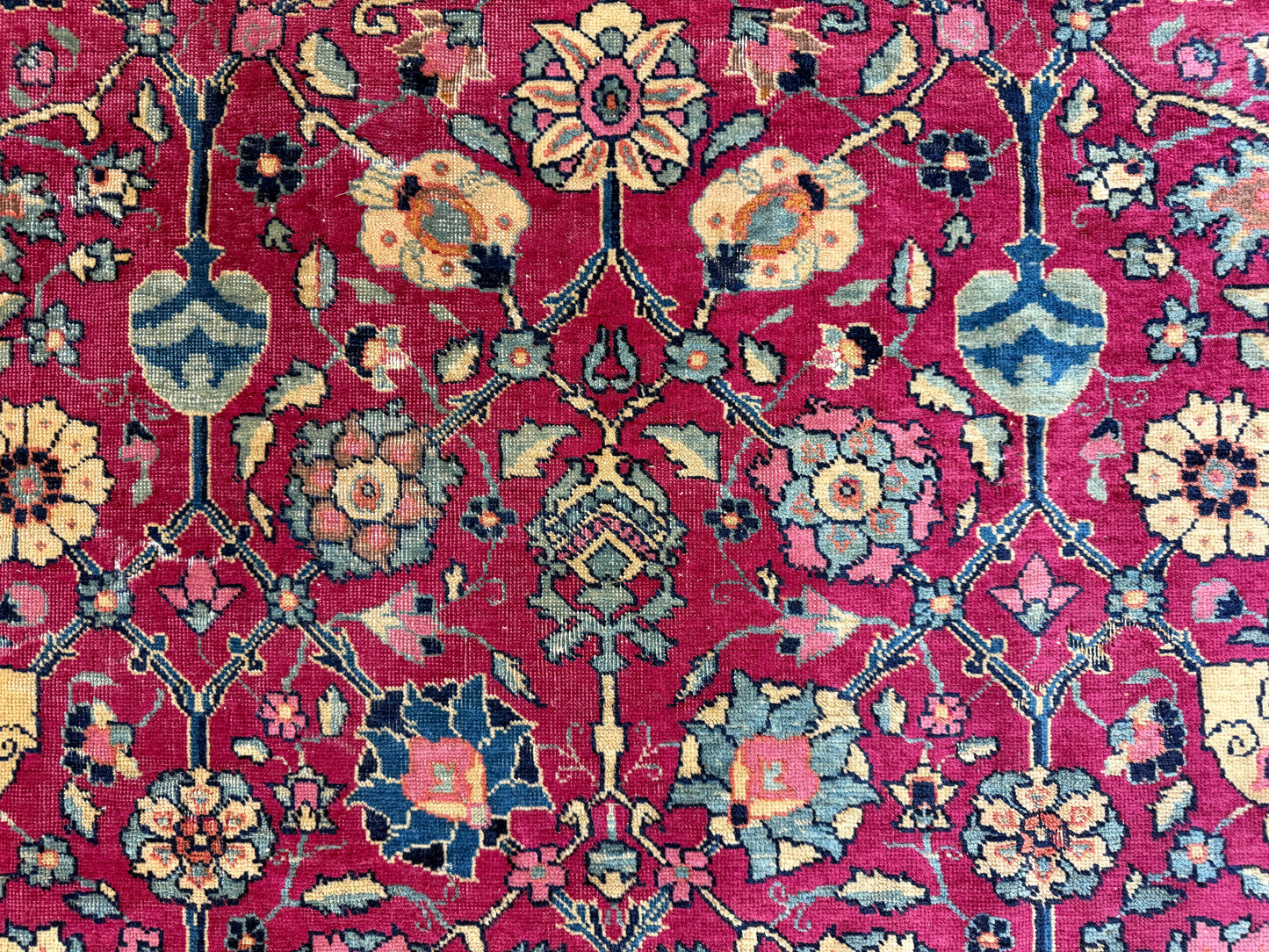 Hand-Knotted Antique Persian Kashan Rug - 4’5”x6’4”