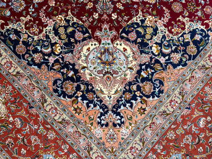 Hand-Knotted 80 Raj Persian Tabriz Rug - Signed - 9’9”x13’6”