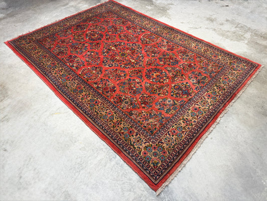 Hand-Knotted Persian Sarouk Rug - 5’9”x8’2”