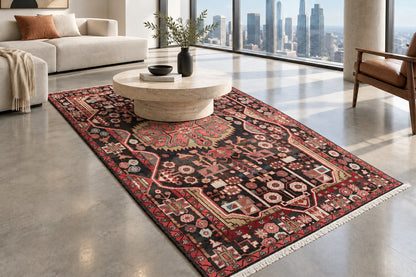 Hand-Knotted Persian Nahavand Rug - 4’10”x10’11”