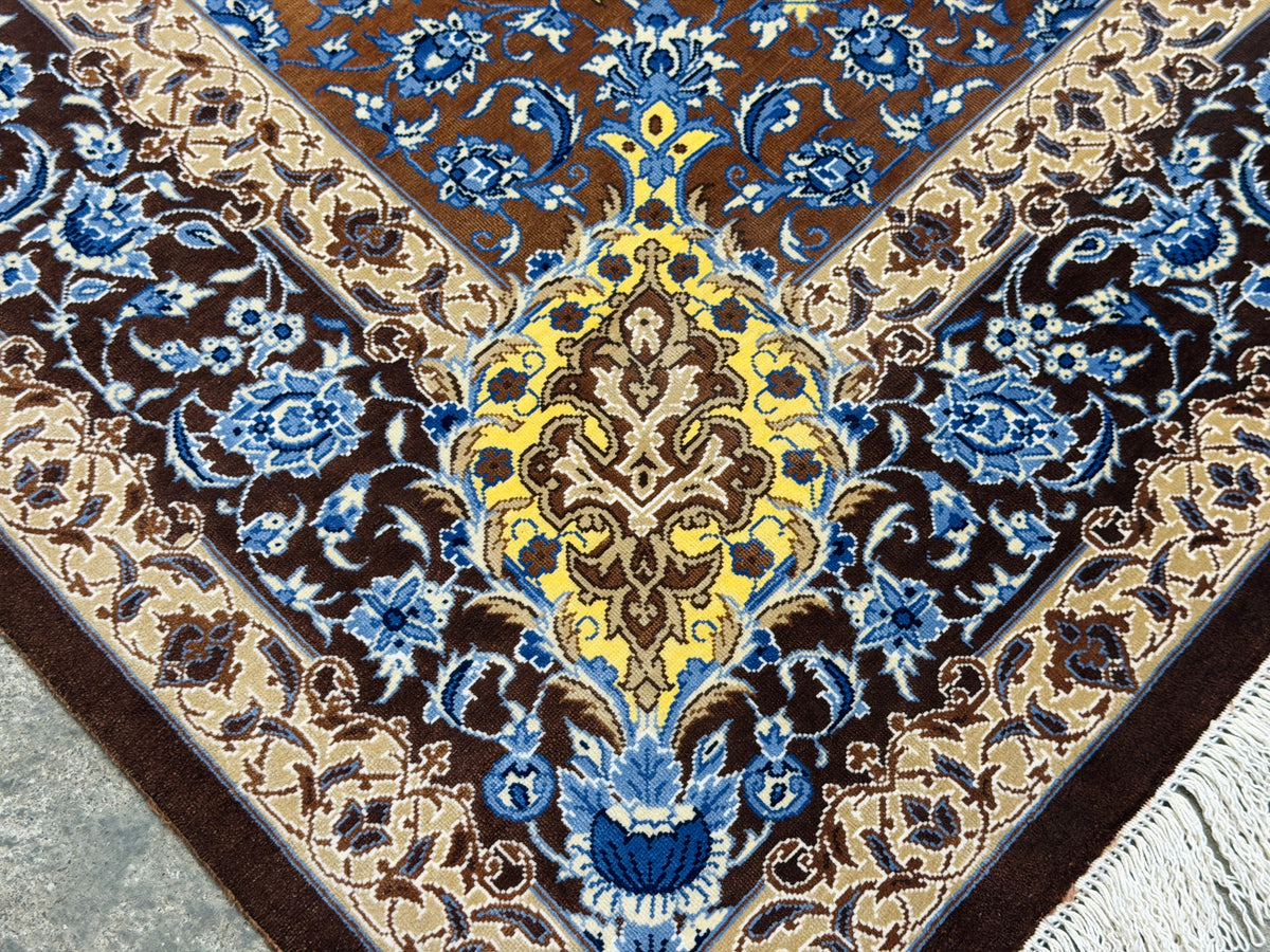 Hand-Knotted Silk Persian Qum Rug - Signed Ahmadi - 3’3”x4’10”