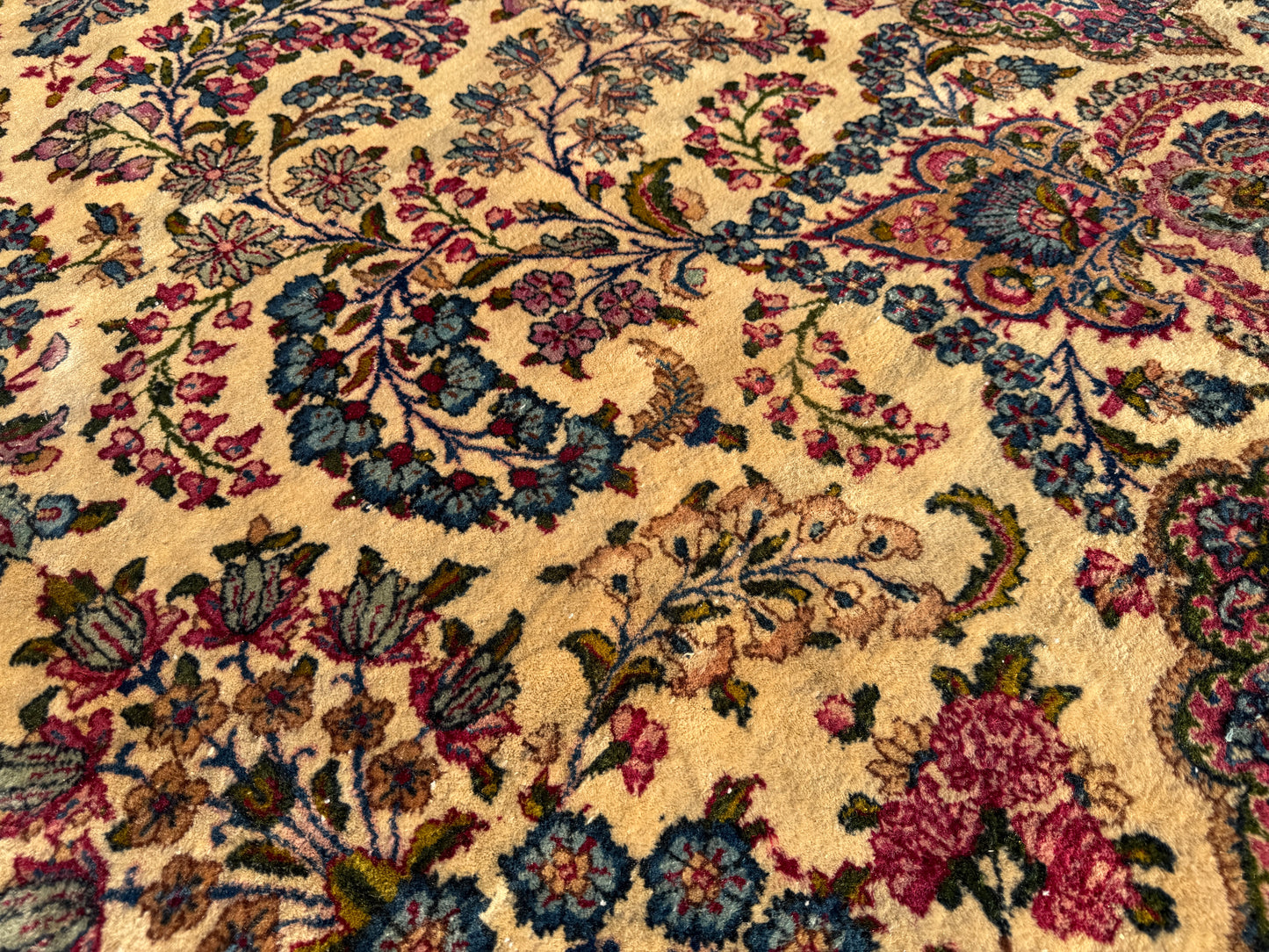 9’10”x17’6” Antique Hand-Knotted Lavar Kerman Persian Area Rug