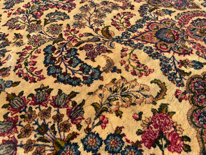 9’10”x17’6” Antique Hand-Knotted Lavar Kerman Persian Area Rug