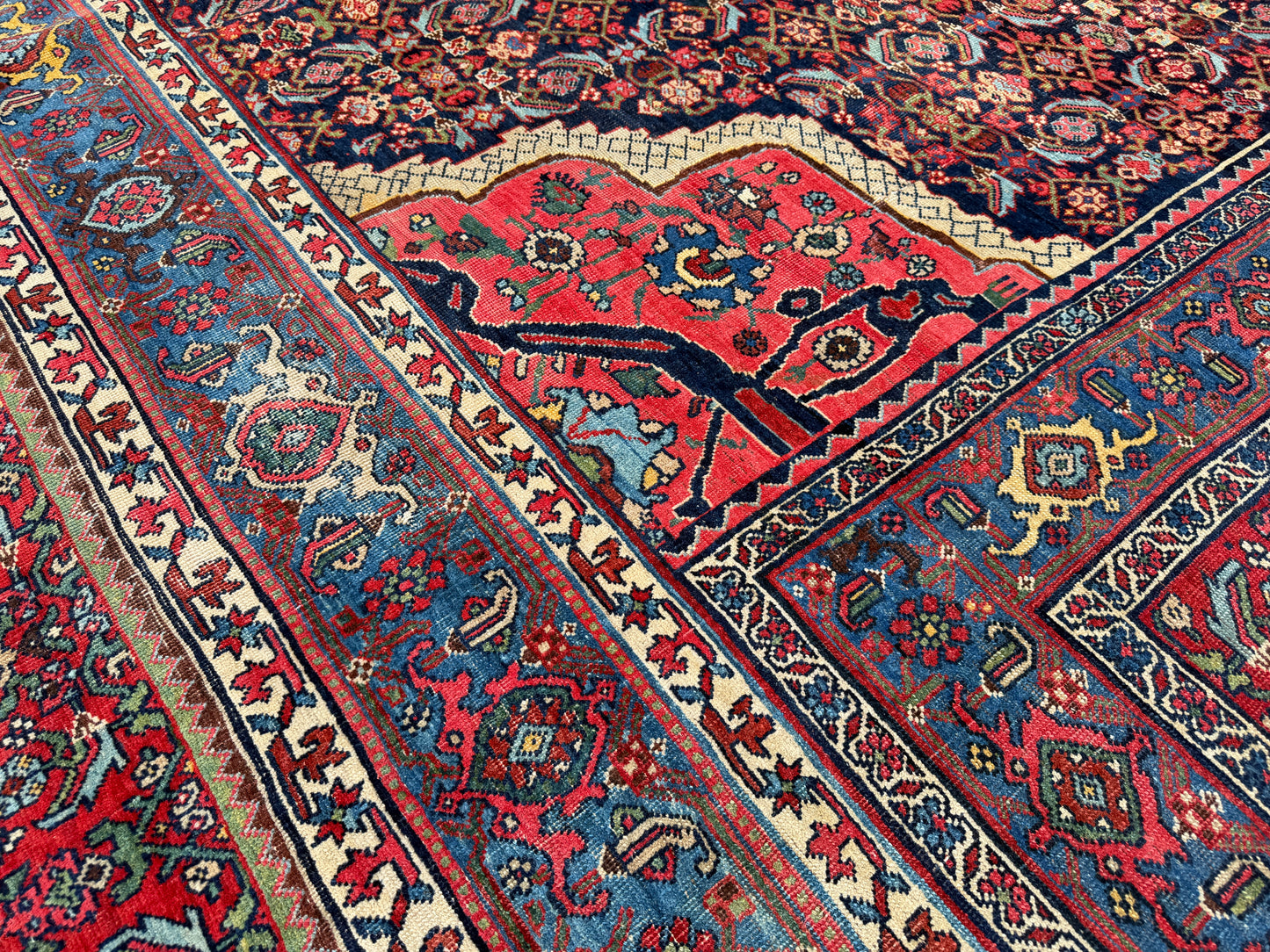 12’10”x20’3” Rare Palace Size Hand-Knotted Triclinium Bidjar Persian Area Rug