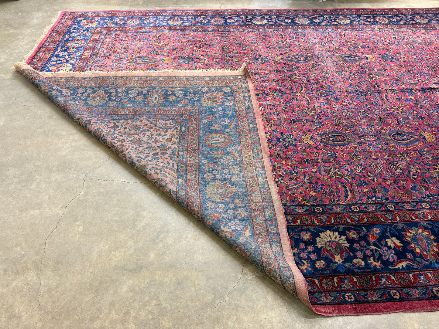 10’4”x16’4” Antique Hand-Knotted Fine Manchester Wool Persian Kashan Area Rug