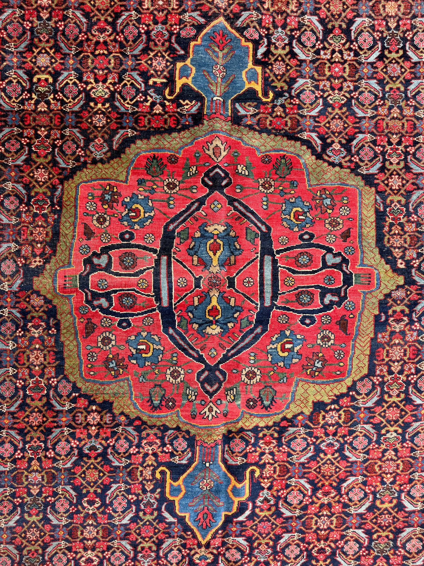 12’10”x20’3” Rare Palace Size Hand-Knotted Triclinium Bidjar Persian Area Rug