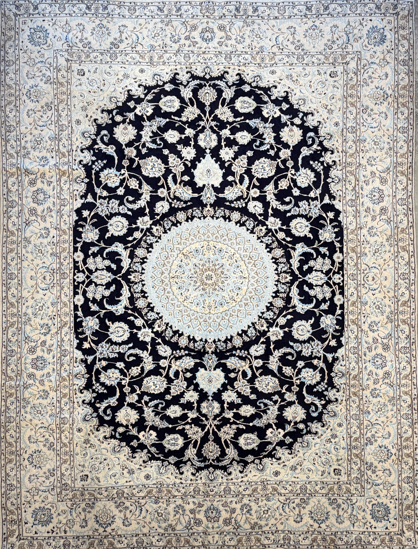 Hand-Knotted Persian Nain Rug - 10’x13’1”