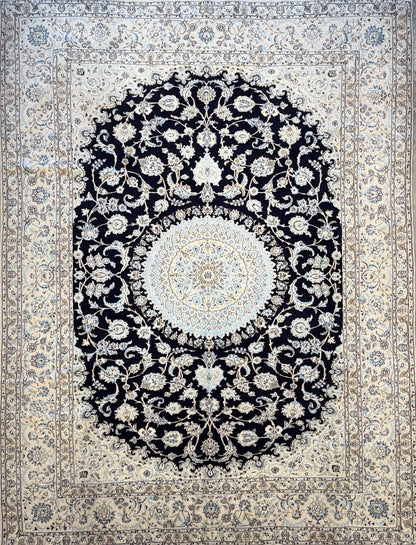 Hand-Knotted Persian Nain Rug - 10’x13’1”