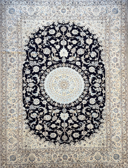 Hand-Knotted Persian Nain Rug - 10’x13’1”