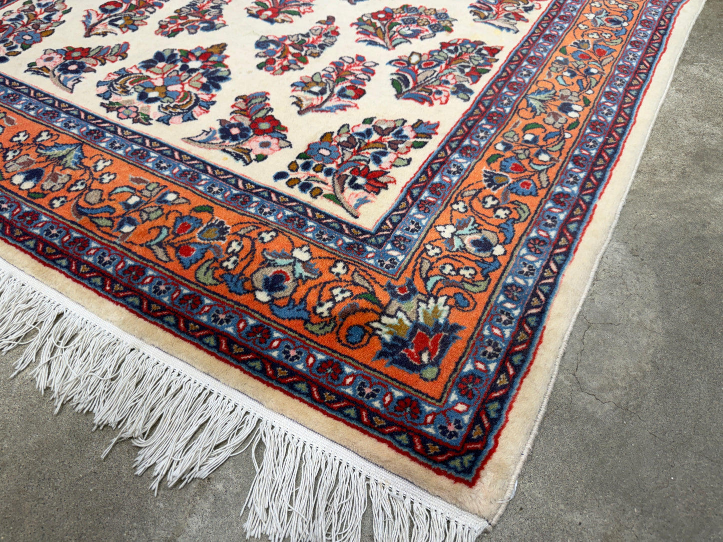 Hand-Knotted Persian Sarouk Rug - 4’3”x6’7”