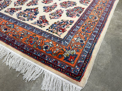 Hand-Knotted Persian Sarouk Rug - 4’3”x6’7”