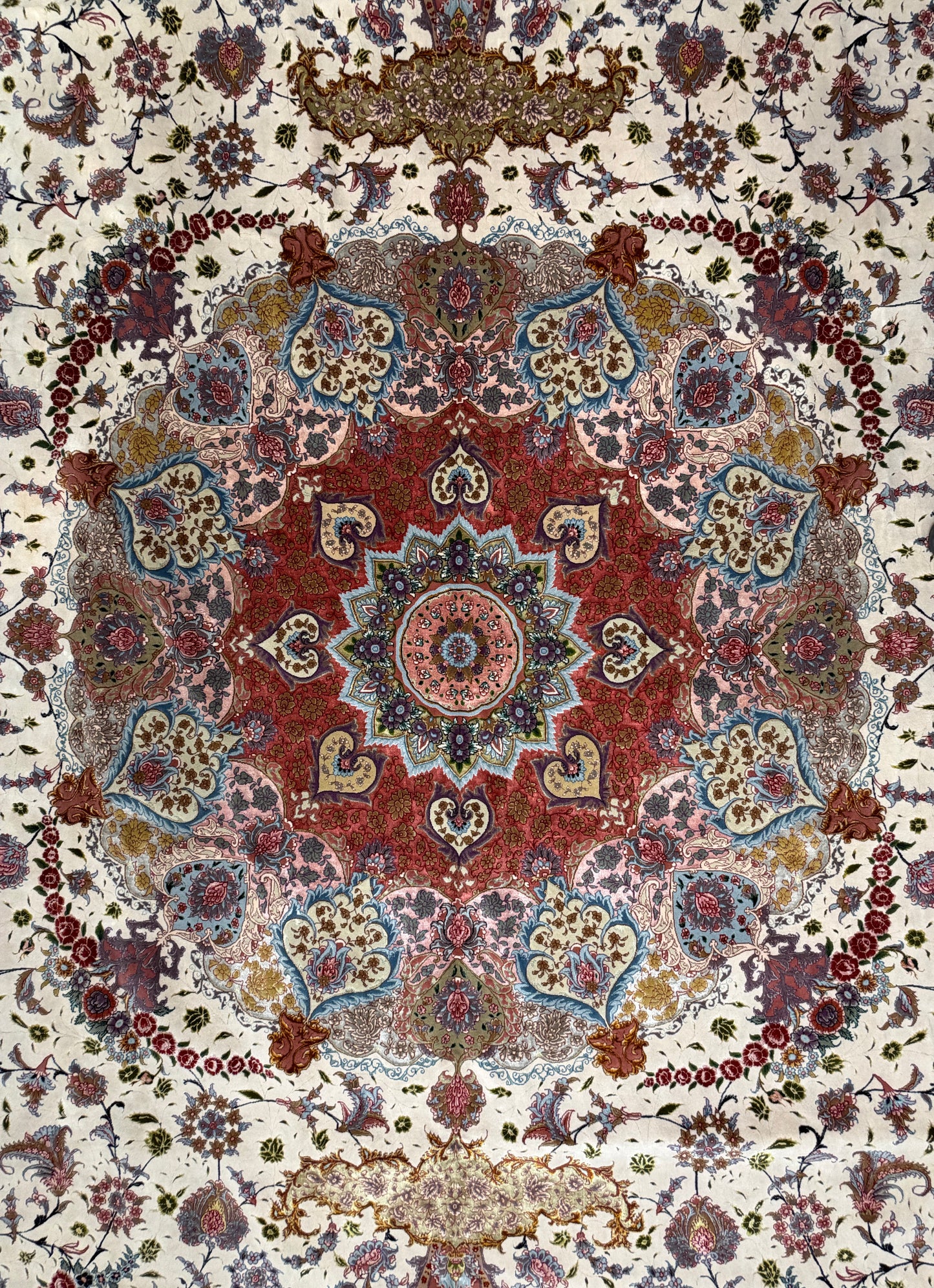 13’x19’10” Very Fine Hand-Knotted 80 Raj Persian Tabriz Rug - Signed